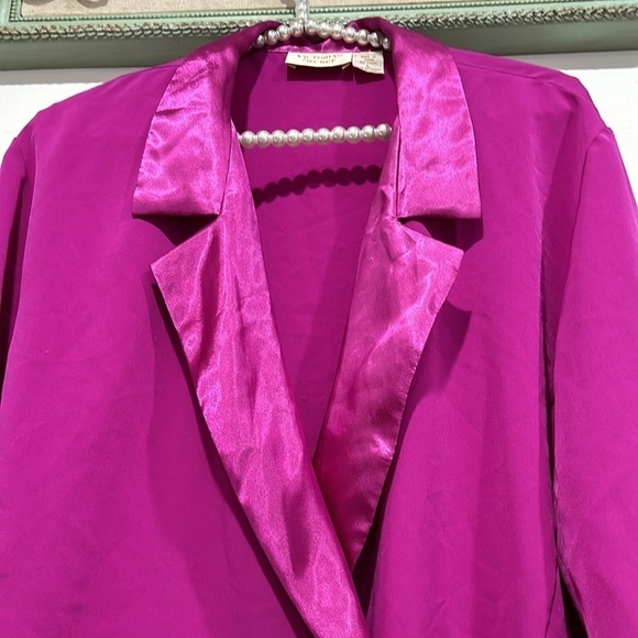 Vintage Victoria's Secret Purple double button satin Blazer Jacket Size Large - Picture 3 of 7